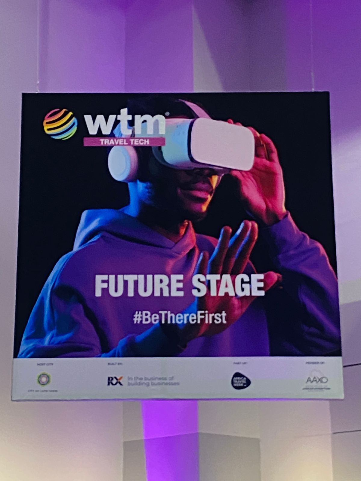 WTM Travel Tech future stage sign at WTM Africa