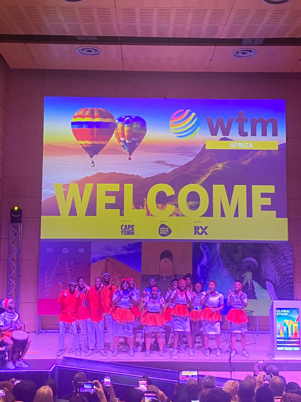 WTM Africa opening welcome stage with choir performance in Cape Town